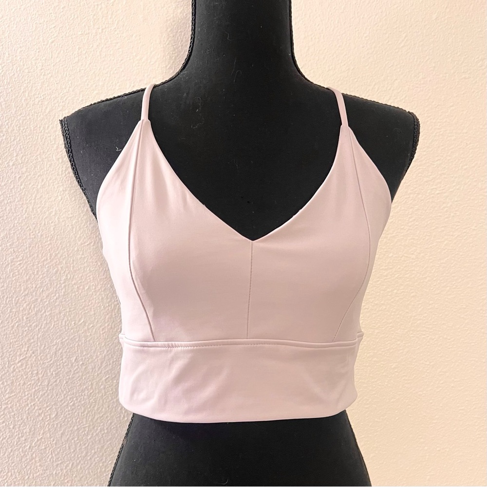 ENAVANT Active | Women’s Stone Open Back Sports Bra Top -Grey /Lavender (Medium)